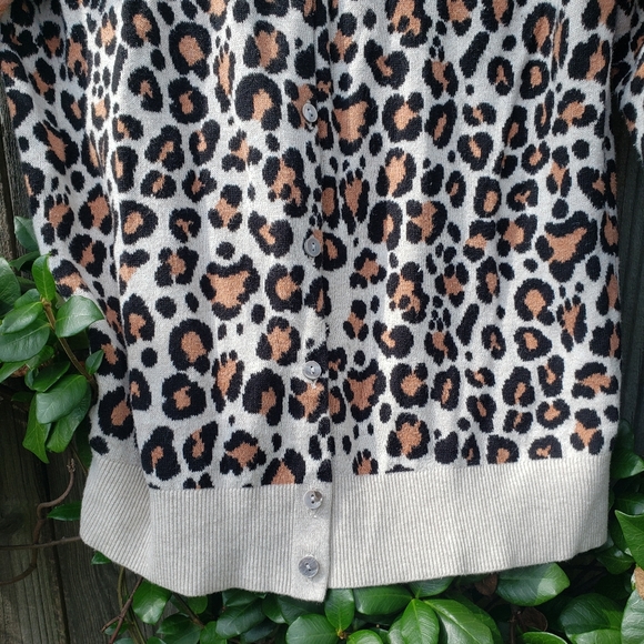 Thick & cozy leopard print button down cardigan - Picture 2 of 12